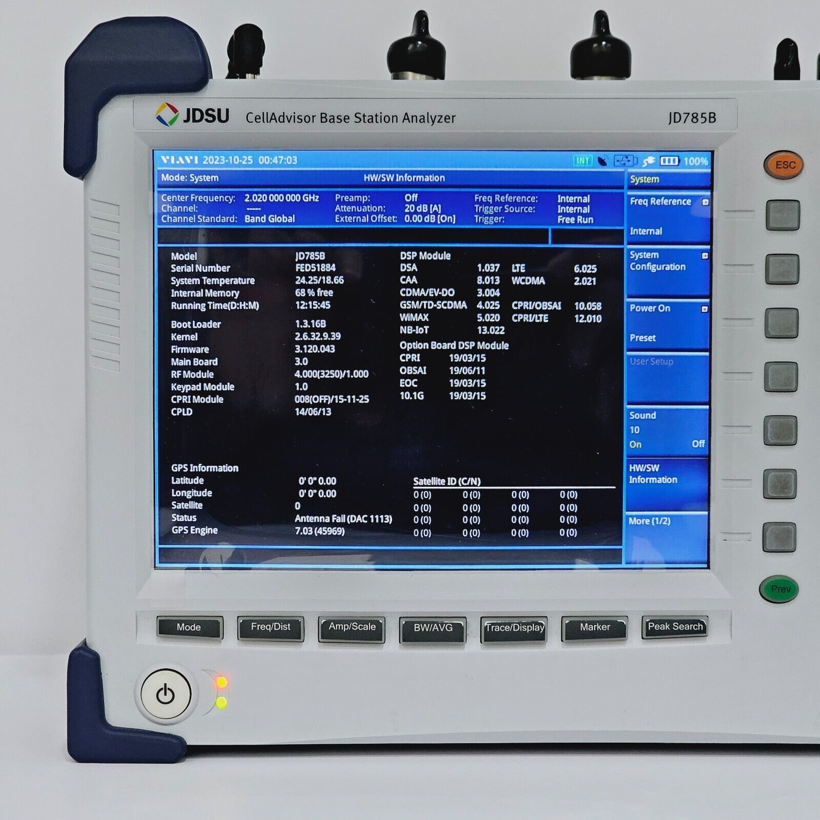 JDSU JD785B CellAdvisor Base Station Analyzer 9kHz-8GHz w/ JD78050509 OSL + Opt.