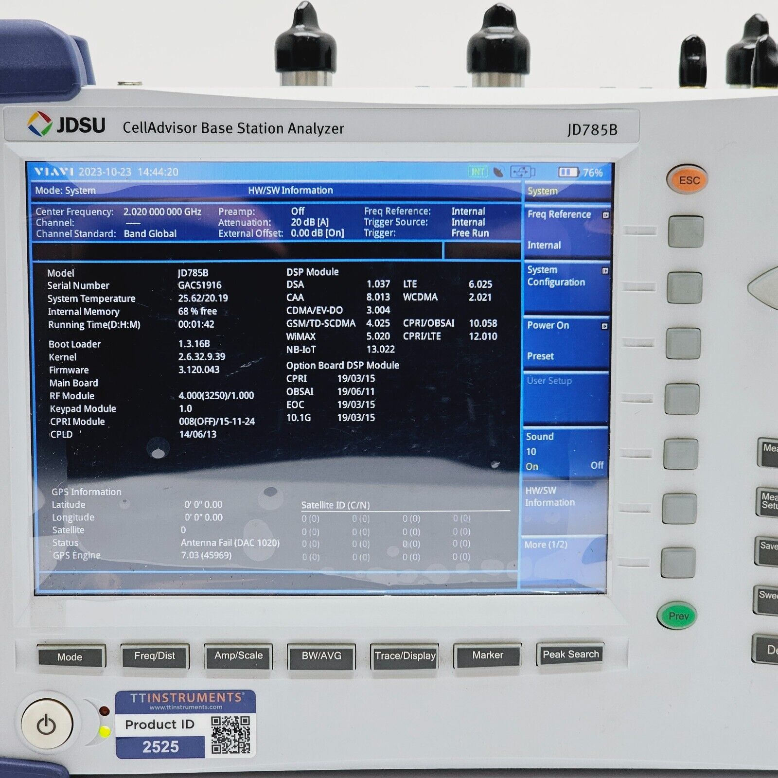 JDSU JD785B CellAdvisor Base Station Analyzer 9kHz-8GHz w/ JD78050509 + Options