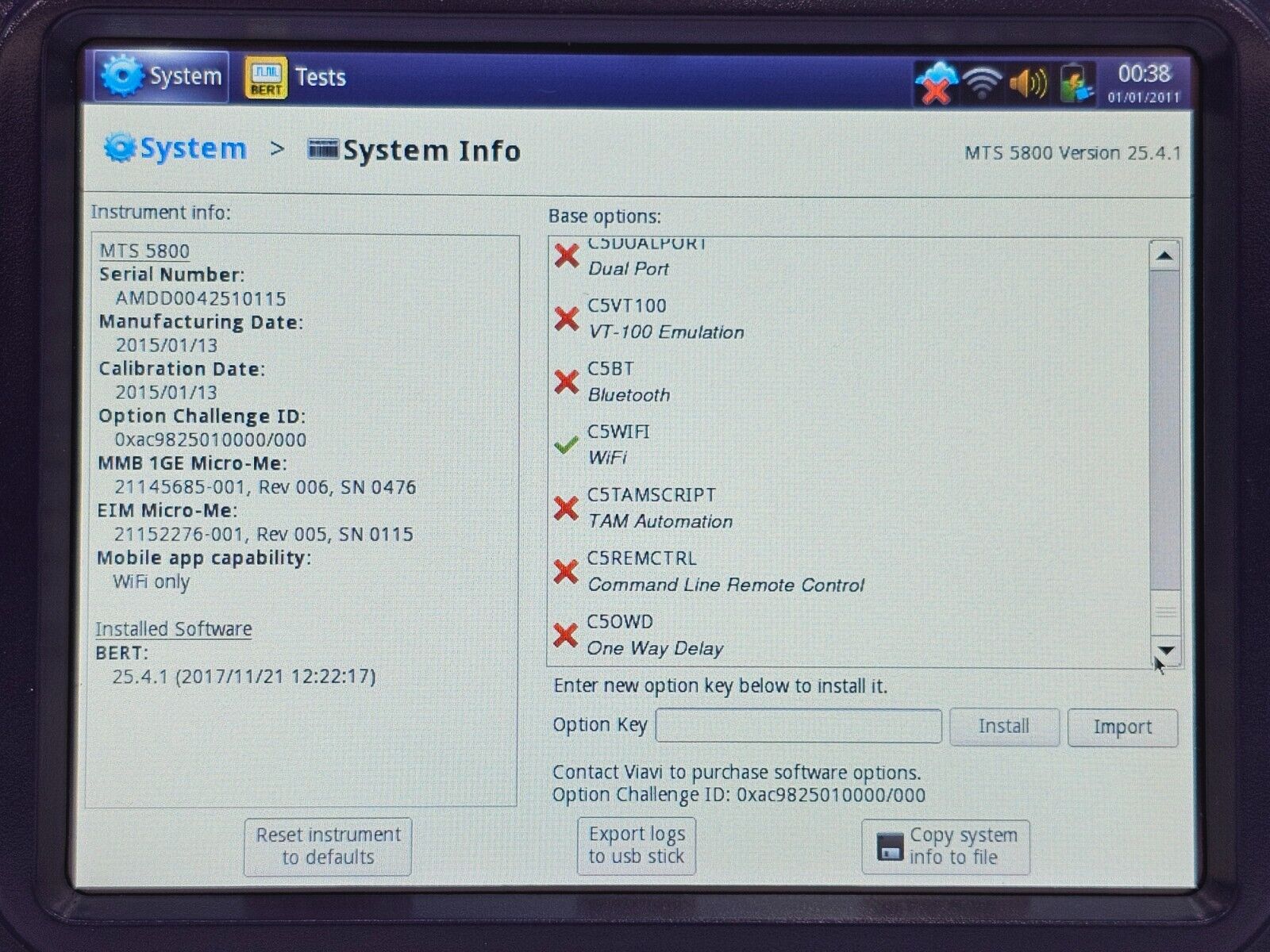 JDSU MTS 5800 + 5801P Network Tester SDH SONET PDH - NO BATTERY
