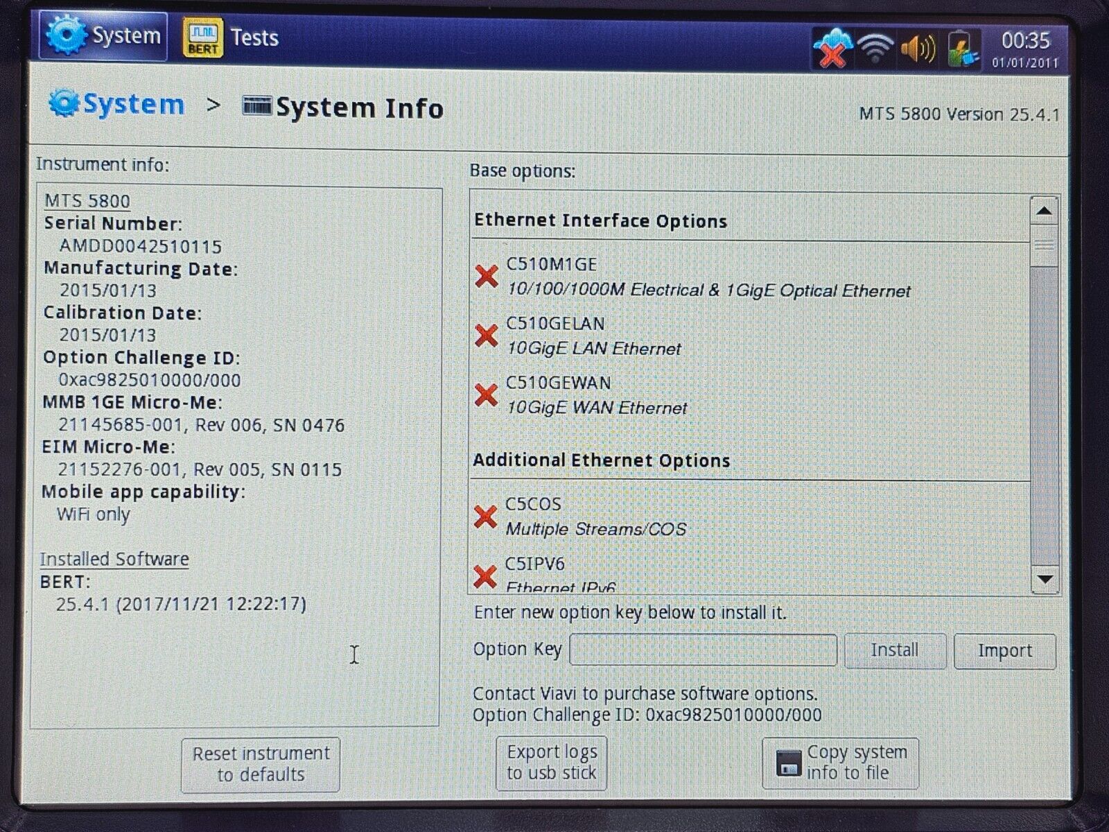 JDSU MTS 5800 + 5801P Network Tester SDH SONET PDH - NO BATTERY