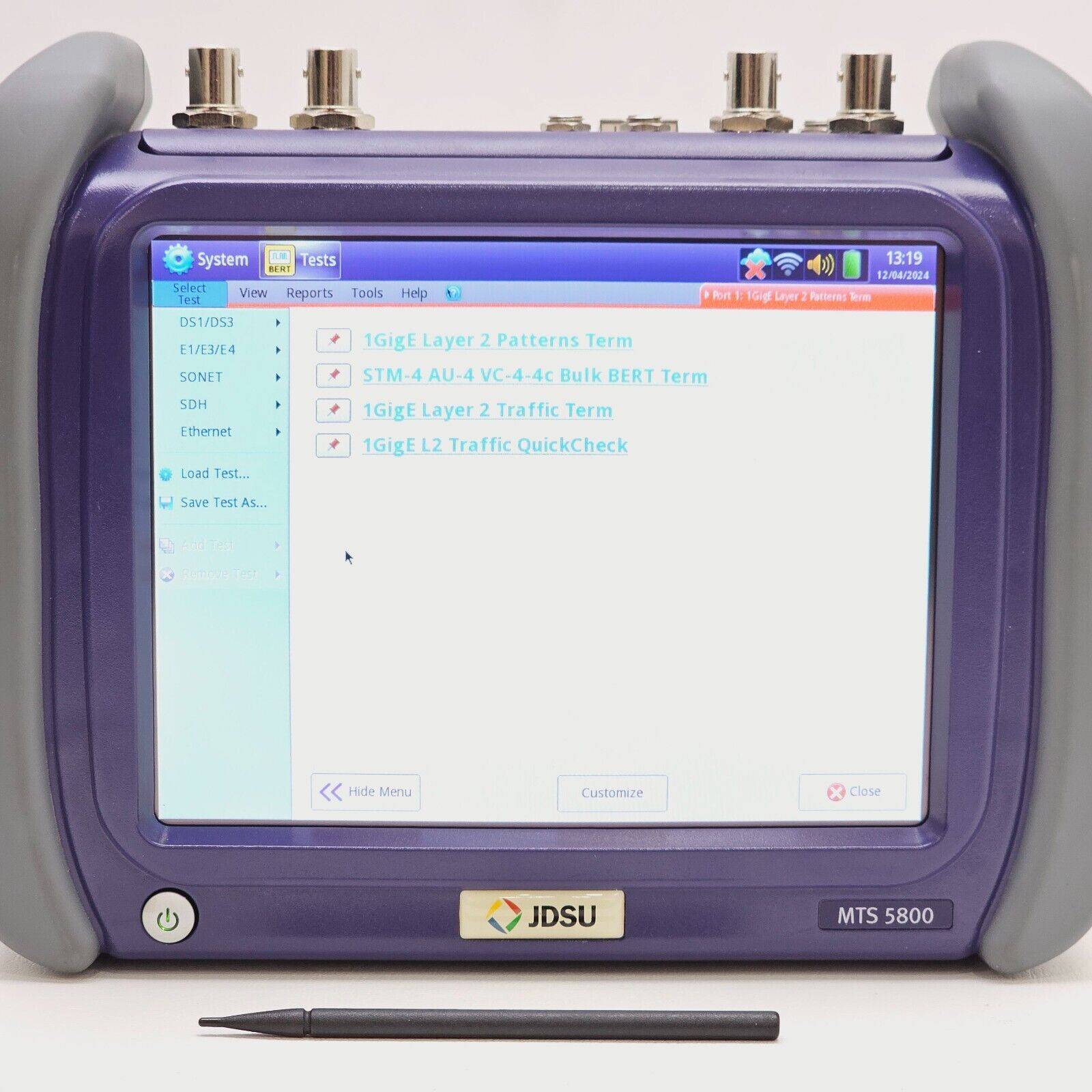 JDSU MTS 5800 w/ 5801P 1G Ethernet Network Tester SDH SONET PDH Optical Electric