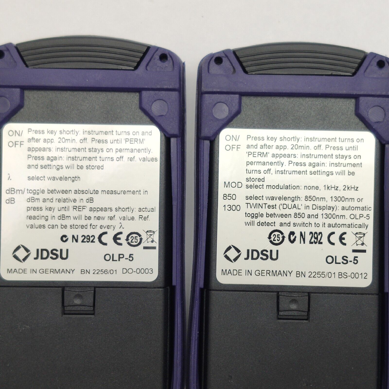 JDSU Optical Power Meter OLP-5 and Optical Laser Source OLS-5 2255/01 2256/01 MM