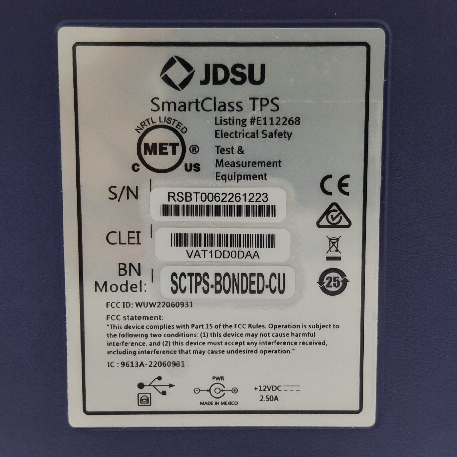 JDSU SmartClass TPS SCTPS-BONDED-CU Tester w/ Access.. DSL Ethernet POTS Copper