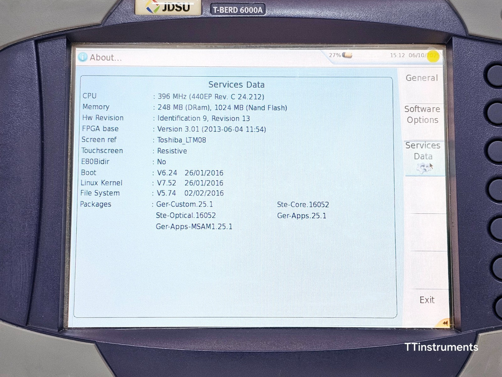 JDSU T-BERD 6000A with 8126B SM OTDR 1310/1550 nm 41/40 dB APC-FC