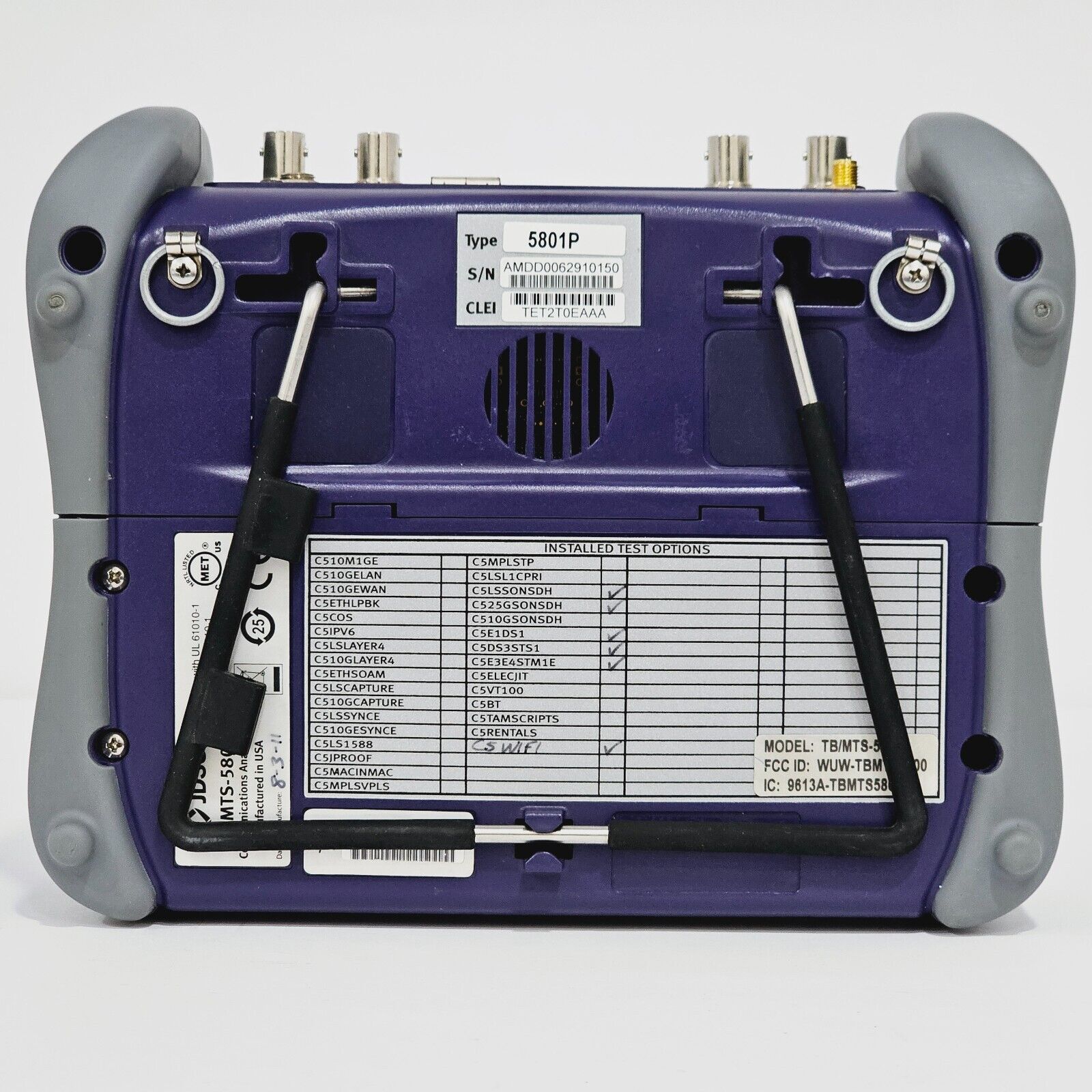 JDSU VIAVI MTS-5800 w/ 5801P 10/100/100M Electrical & 1GigE Optical Ethernet