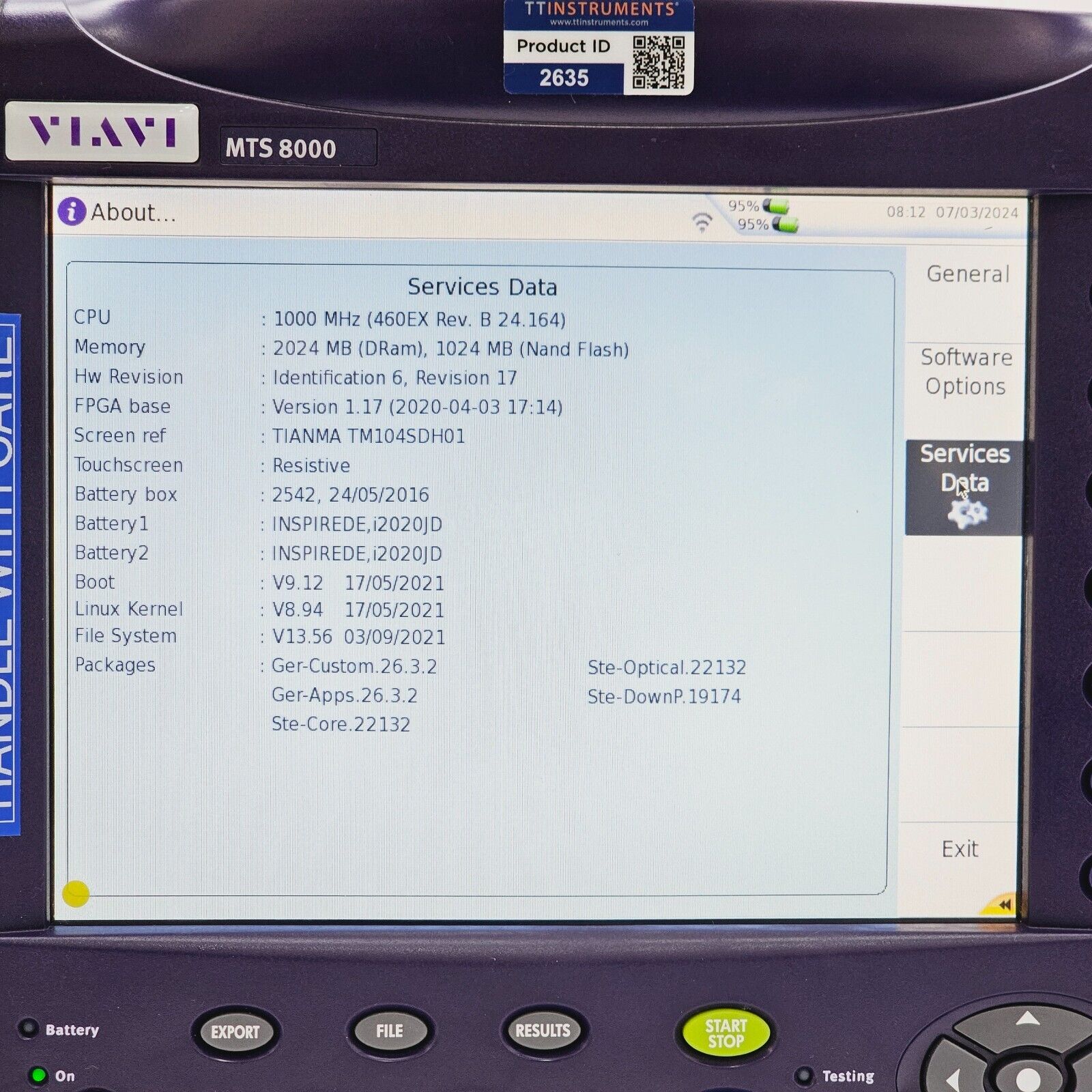 JDSU Viavi MTS 8000E V2 w/ OSA-501M 2281/91.23 High Performance DWDM 1250-1650