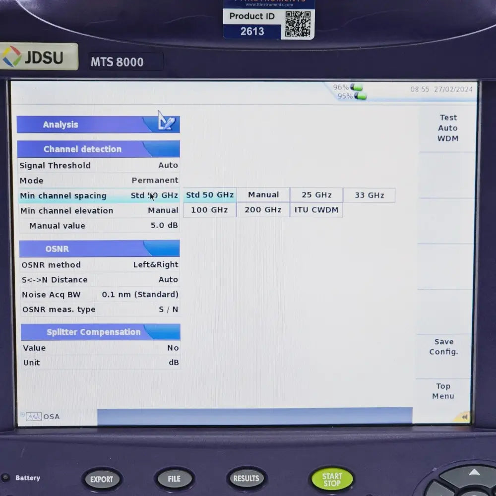 JDSU Viavi MTS 8000E w/ OSA-500 2281/91.51 Optical DWDM Analyzer 2281/91.51 OSA