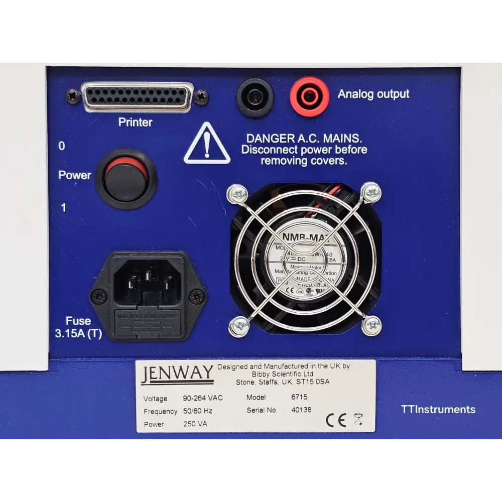 Jenway 6715 spectrophotometer close-up of sample chamber and cuvette port