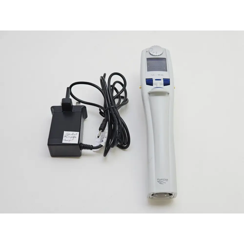 Two SciPette TITAN automated pipettors and their chargers from lab closure