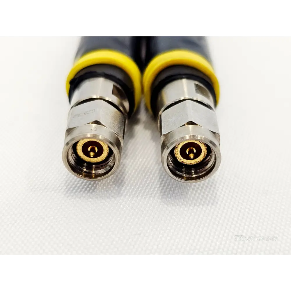 Junkosha Junflon J12J103220-00-1 opposite end K connector male terminations with yellow bands and armoured jacket