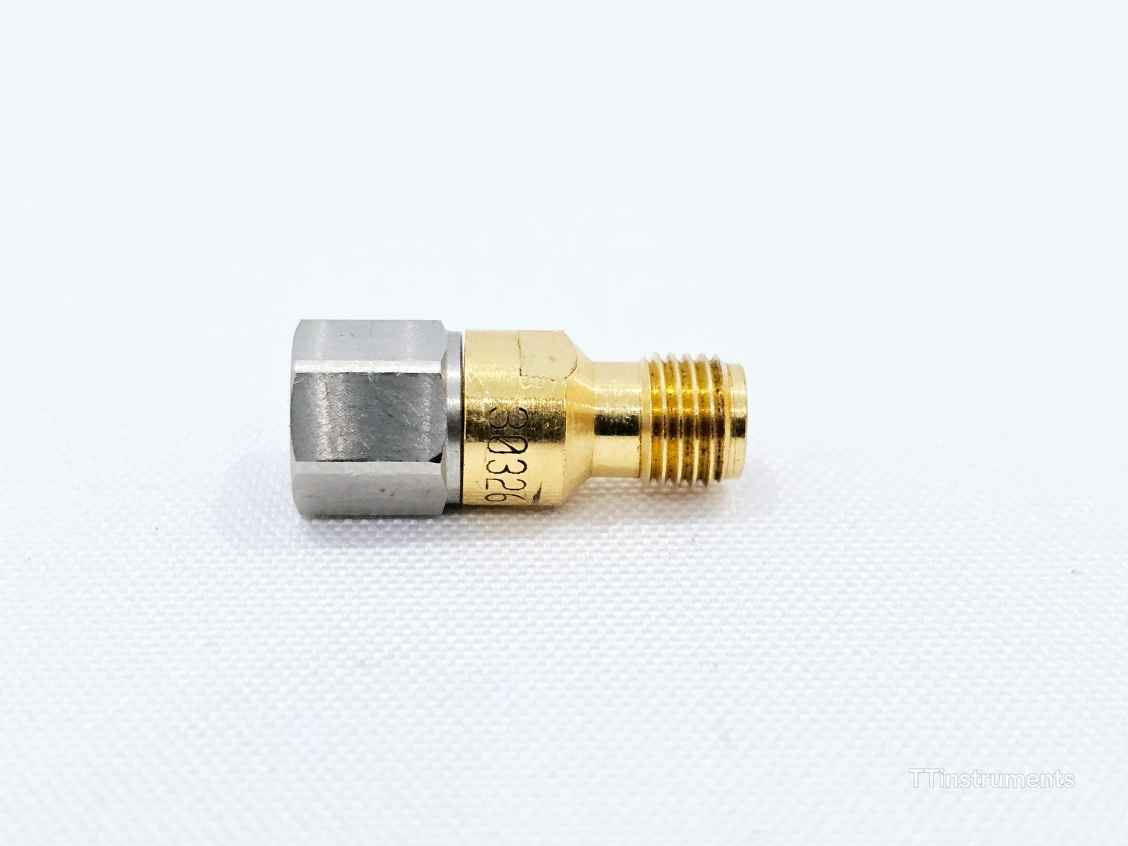 Keysight Agilent 11901C coaxial adapter detail view showing connector interface and body markings