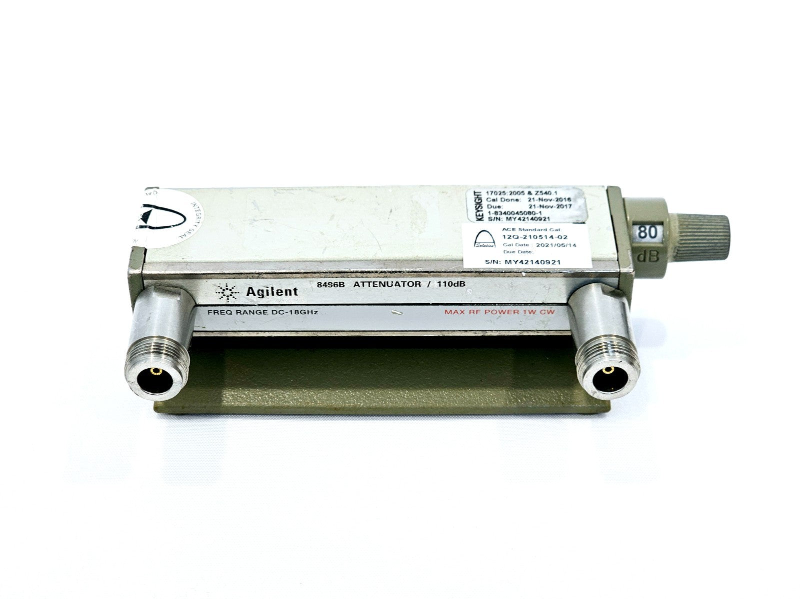 Keysight Agilent 8496B 110 dB Attenuator Freq Range DC-18GHz