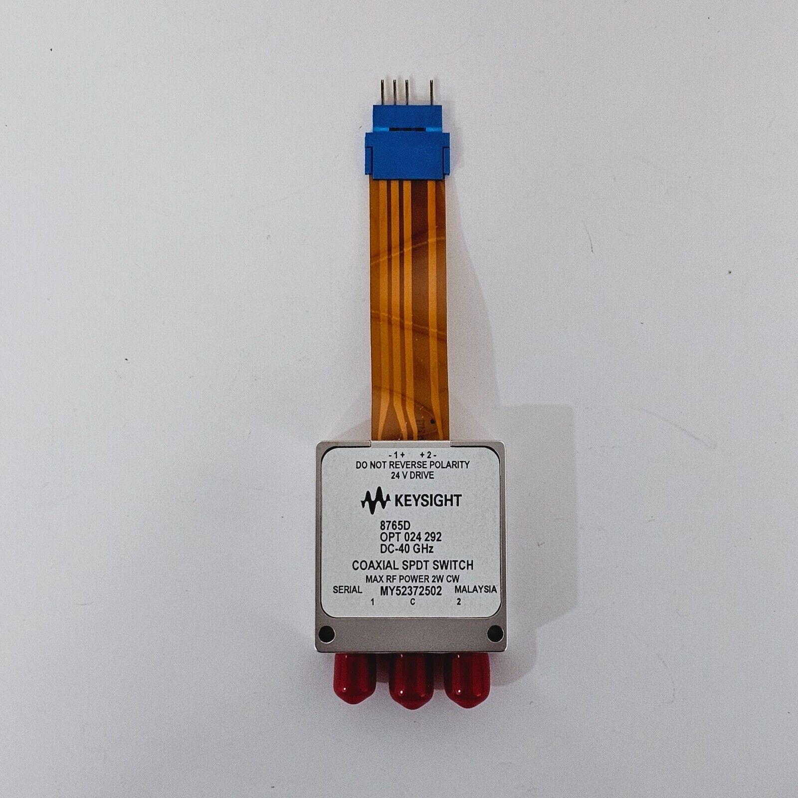 Keysight Agilent 8765D Coaxial SPDT Switch DC-40GHz w/ Option 024 & 292 2.4mm f
