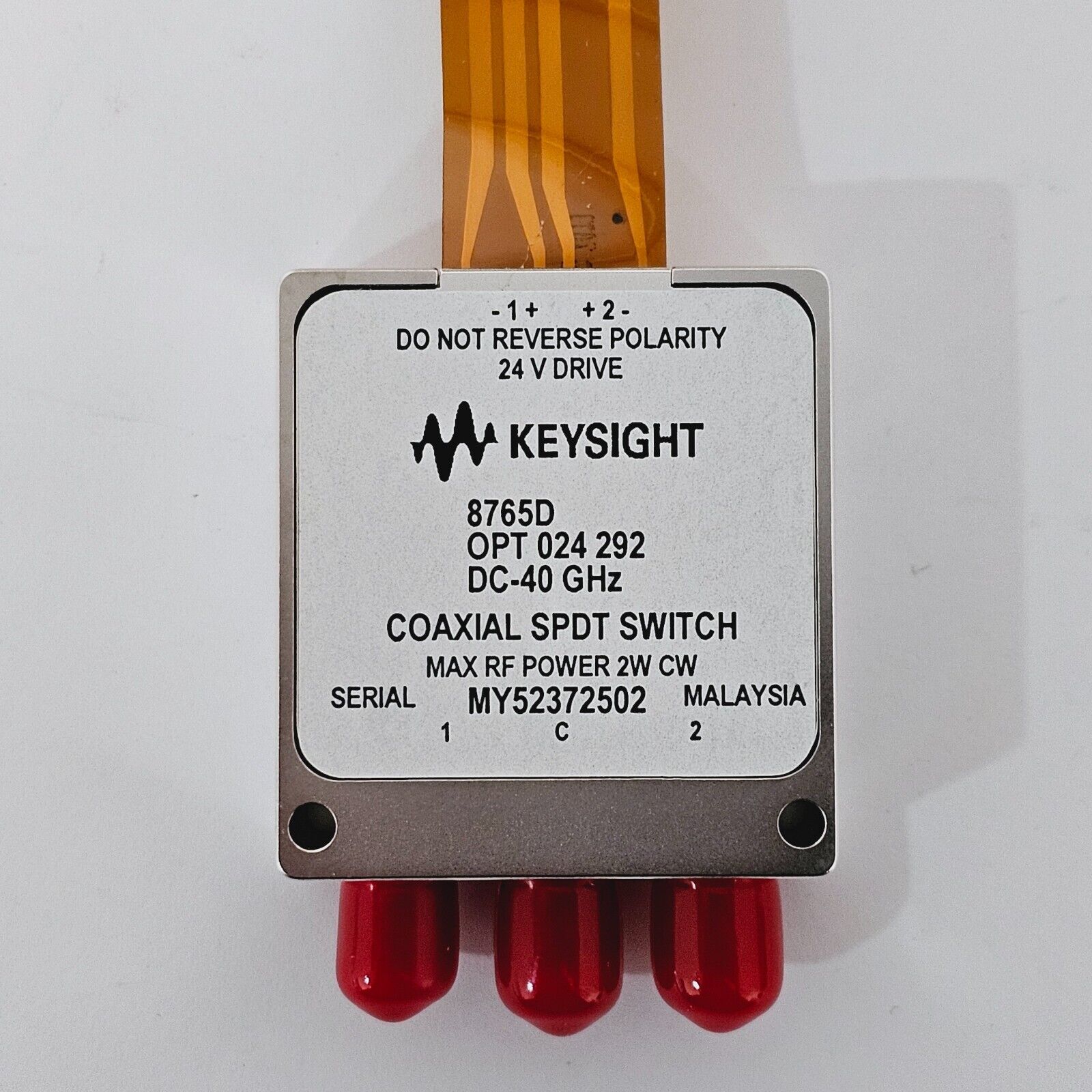 Keysight Agilent 8765D Coaxial SPDT Switch DC-40GHz w/ Option 024 & 292 2.4mm f