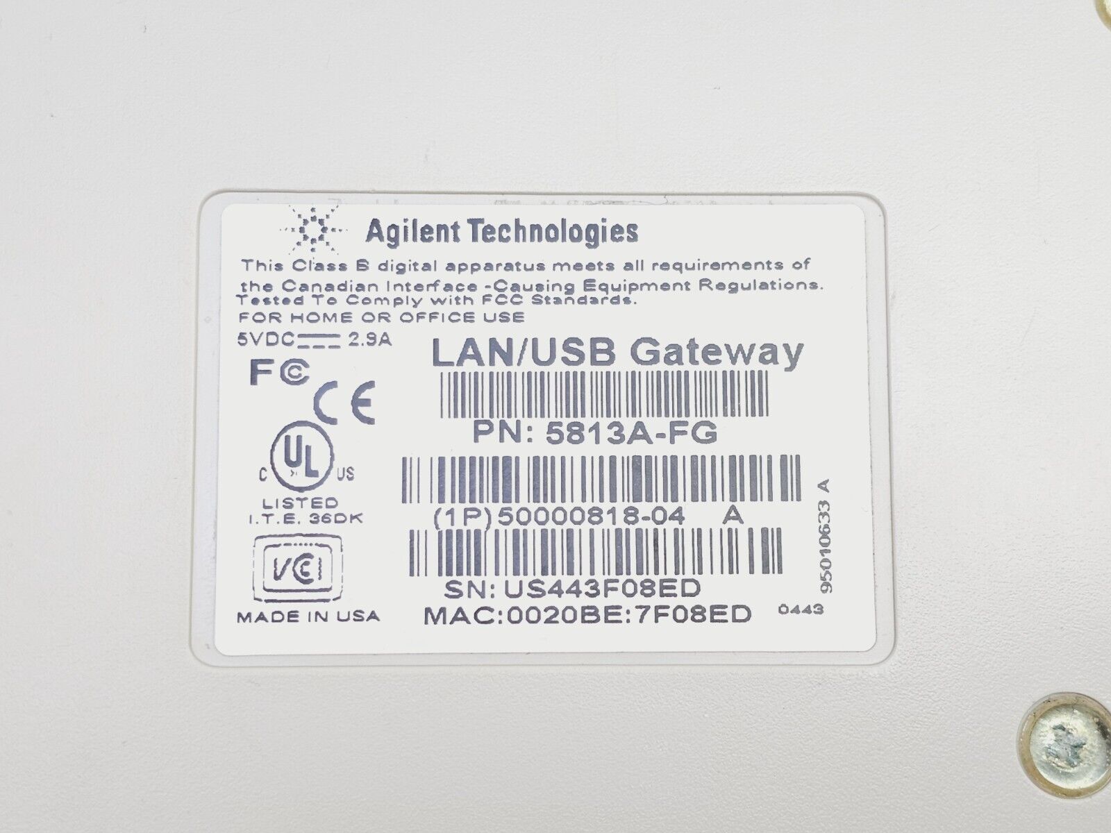 Keysight Agilent E5813A Networked 5-Port USB Hub