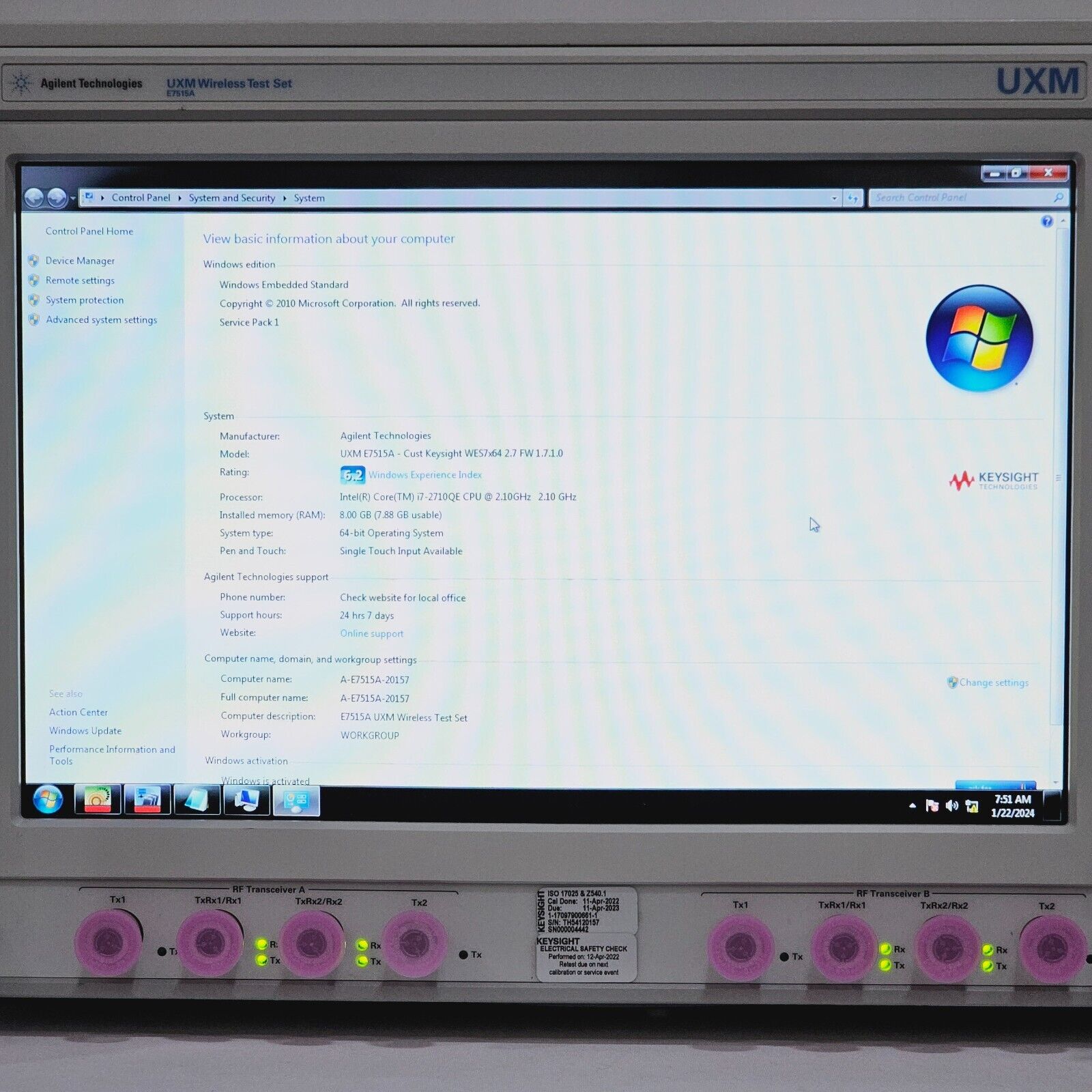 Keysight Agilent E7515A UXM Wireless Test Set w/ 504 506 C01 D01 300 MHz - 6 GHz