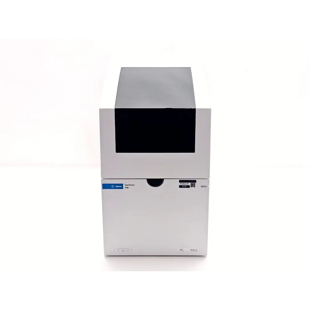Agilent 4150 TapeStation instrument lid open showing internal ScreenTape mechanism