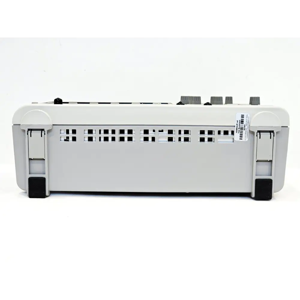Keysight MSOX3032A top-down view showing ventilation grille, tilt stands and previous owner asset label on left side