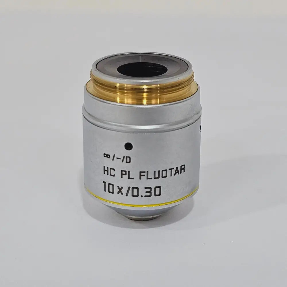Leica HC Plan 10x/22 M microscope eyepiece 507804, 30mm barrel, front view showing engraved specification markings