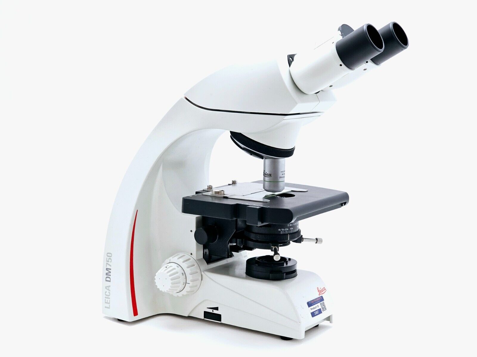 Leica DM750 Microscope w/ 2 x HC PLAN 10x/20 Eyepieces and 1 x HI PLAN 20x/0.40