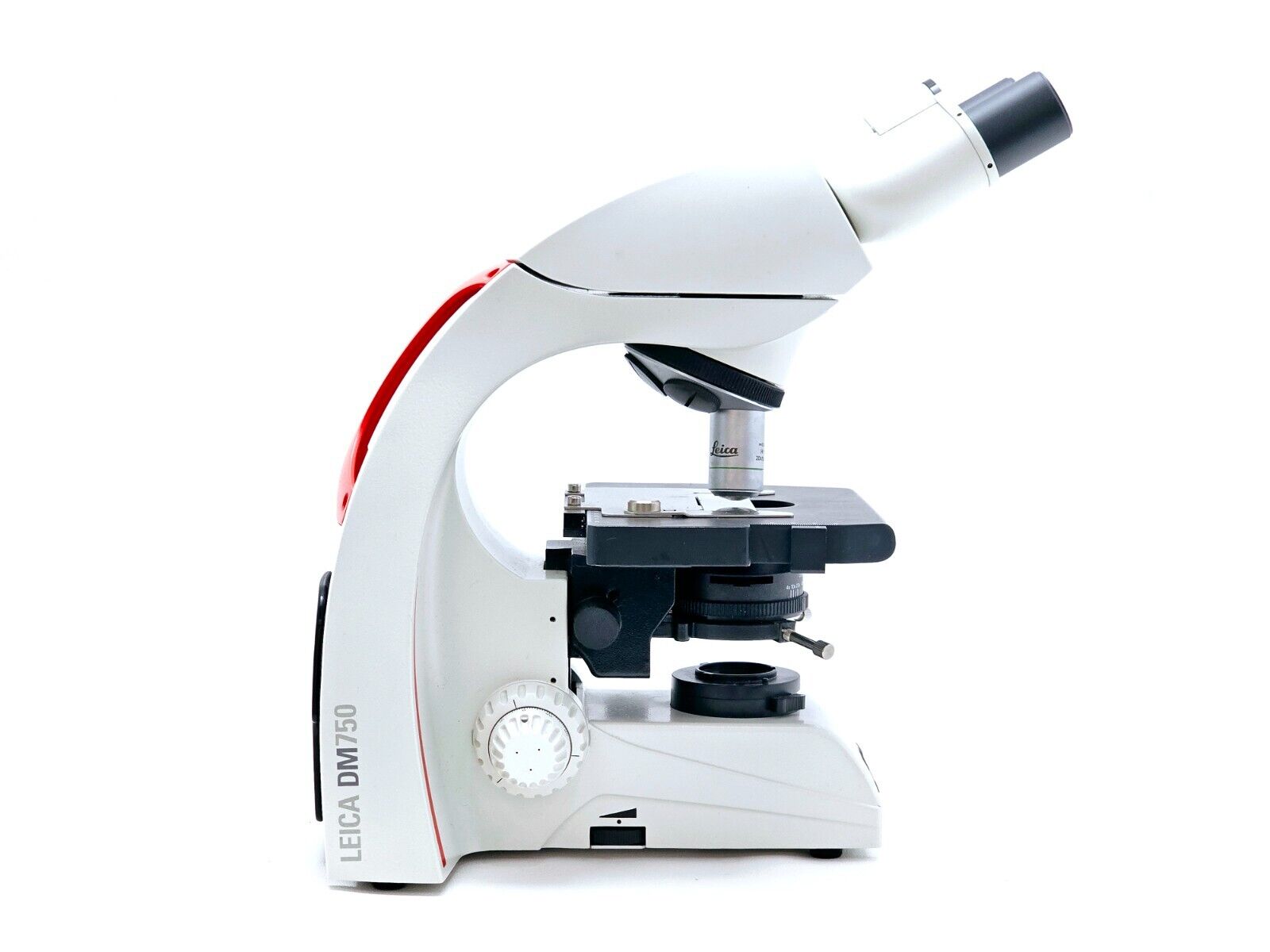 Leica DM750 Microscope w/ 2 x HC PLAN 10x/20 Eyepieces and 1 x HI PLAN 20x/0.40