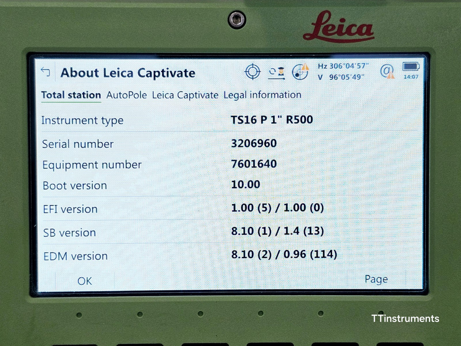 Leica TS16 P 1" R500 Robotic Total Station CS20 3.75G Prism Serviced April 2025