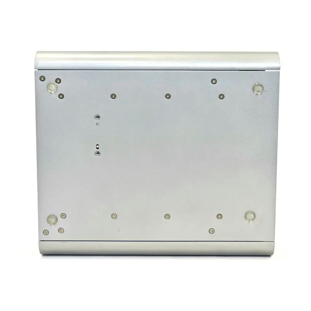 Lonza 4D-Nucleofector X Unit base panel showing silver aluminium housing with rubber feet and mounting screws
