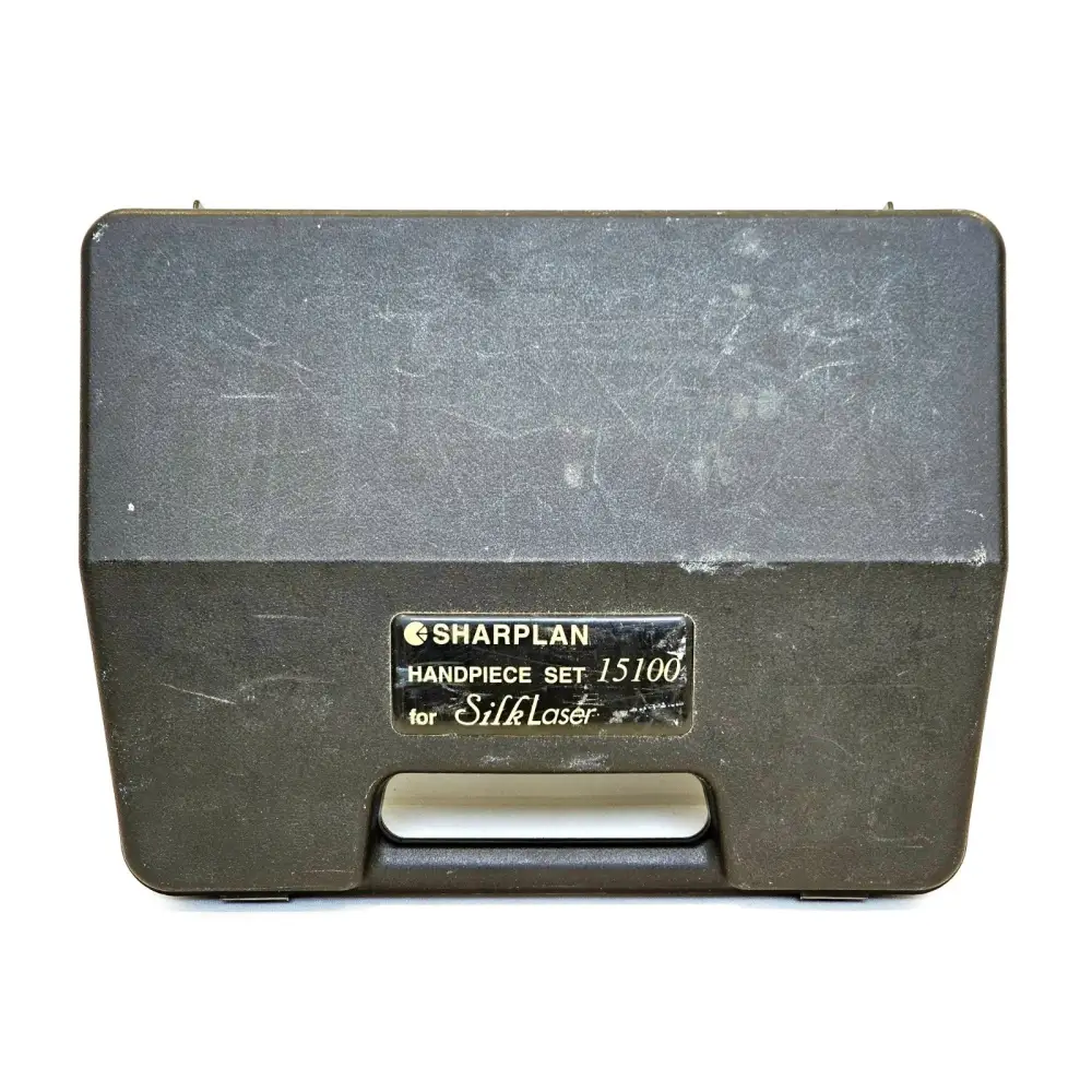 Sharplan Handpiece Set 15100 for Silk Laser carry case exterior with original label, showing wear and scratches