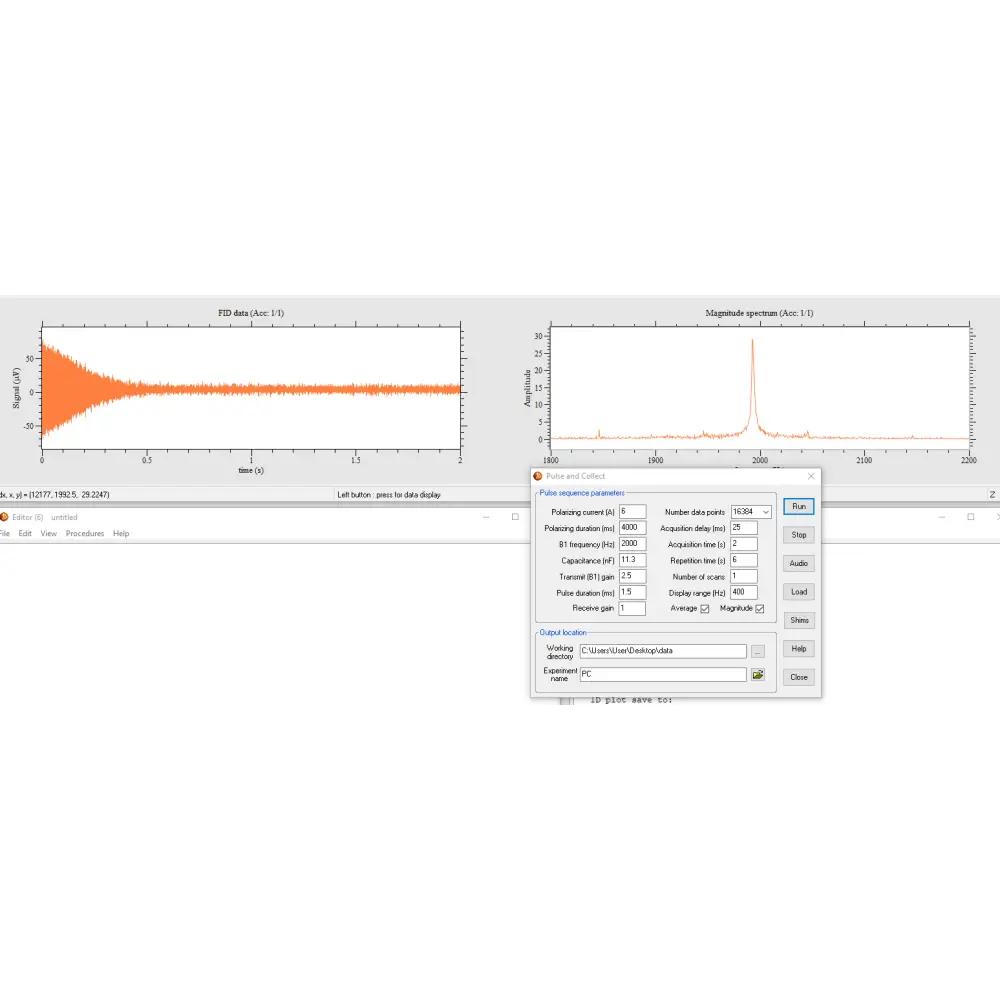 Prospa noise measurement result showing below 3 µV RMS — excellent noise floor reading