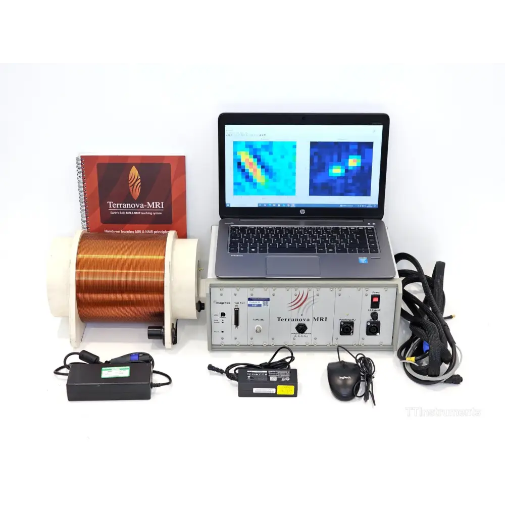 Magritek Terranova-MRI complete EFNMR system showing spectrometer console and probe unit