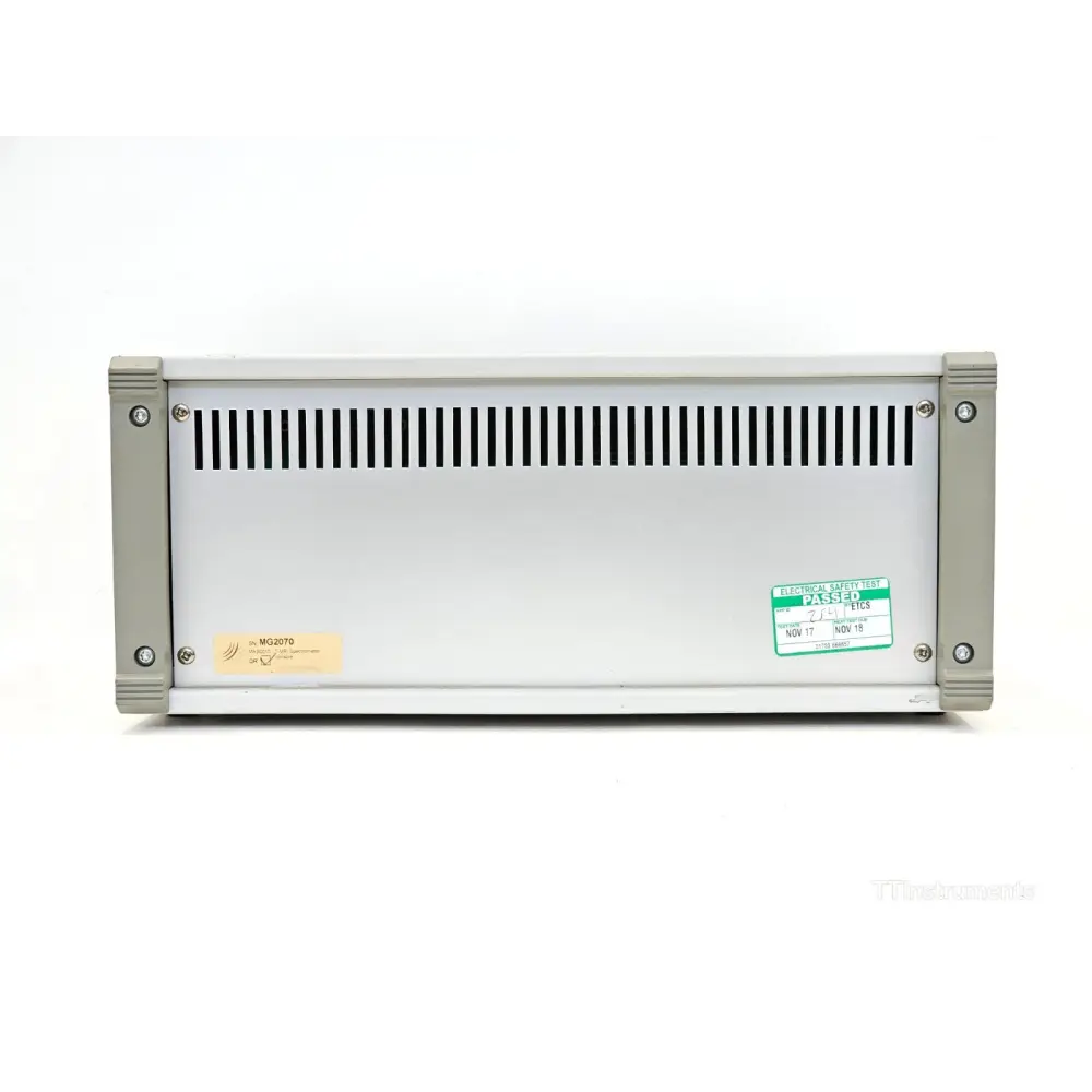 Magritek Terranova MRI system rear view showing serial interface and power connections