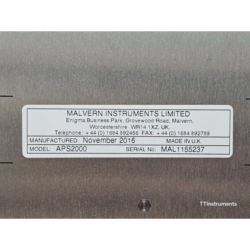 Malvern Zetasizer APS2000 cosmetic wear detail on instrument enclosure surface