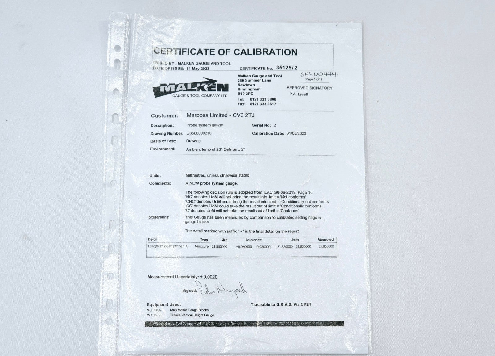 Marposs E9066T B8667J01143 15" Industrial Gauging System w/ Gaugepod Interface**