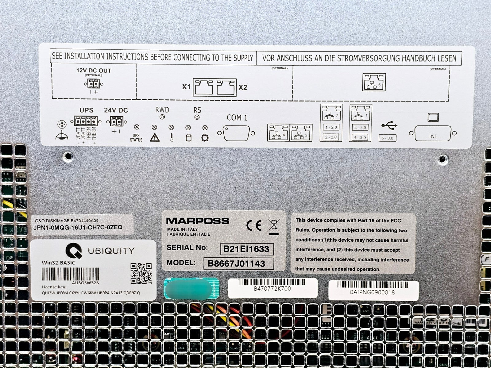 Marposs E9066T B8667J01143 Industrial Gauging Computer 15" w/ Power Supply New