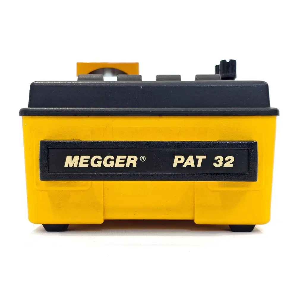 Megger PAT32 analogue and digital display panel close-up showing pass/fail scale markings