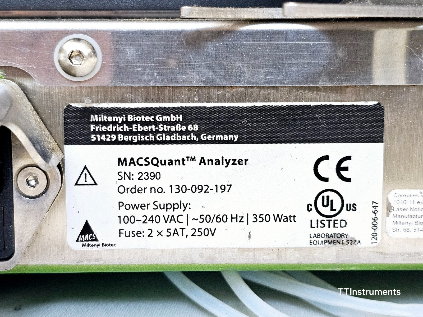 Miltenyi Biotec MACSQuant Analyzer 10 Flow Cytometer MFD 2011 ERROR MESSAGE