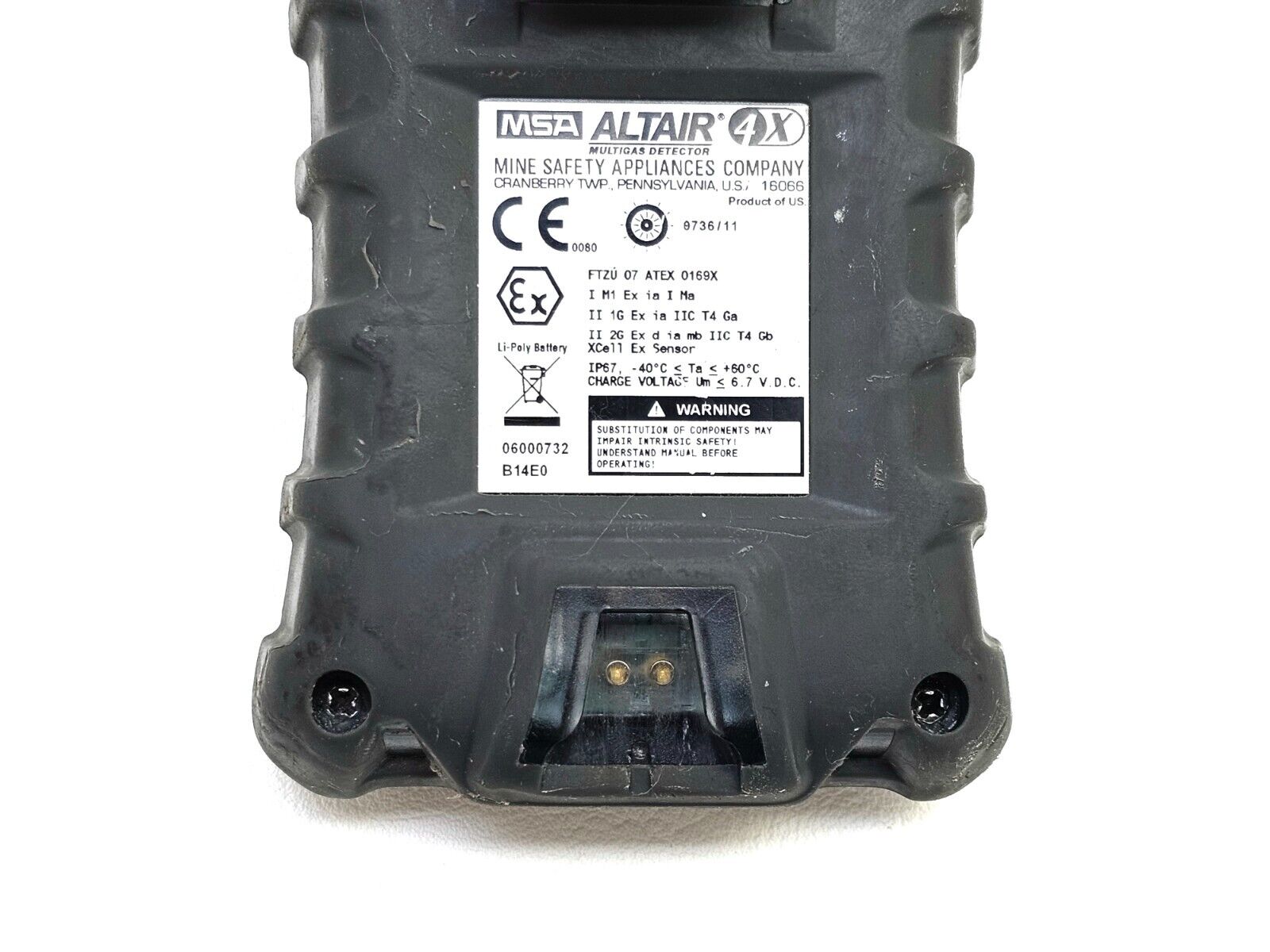 MSA Altair 4X Multi Gas Detector with Charger