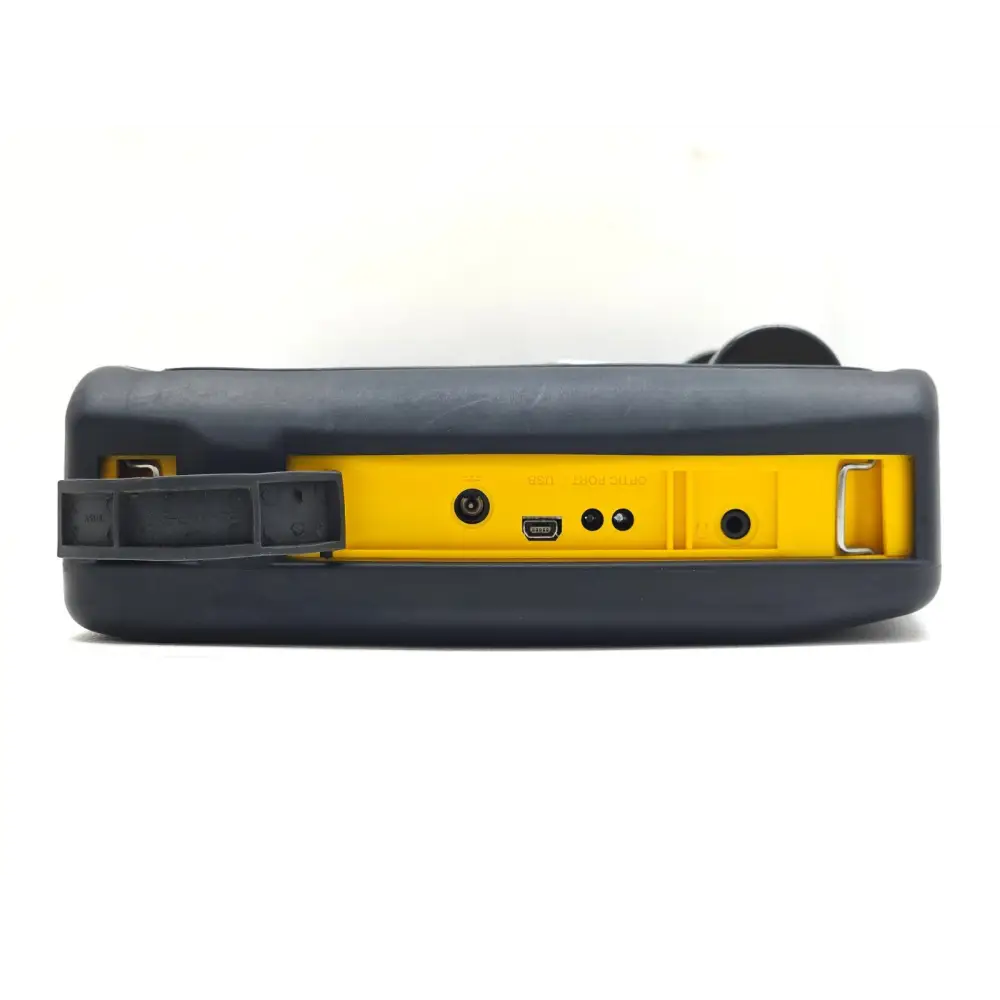 Narda SRM-3006 top edge showing DC charge socket, mini-USB port, optical port and headphone jack