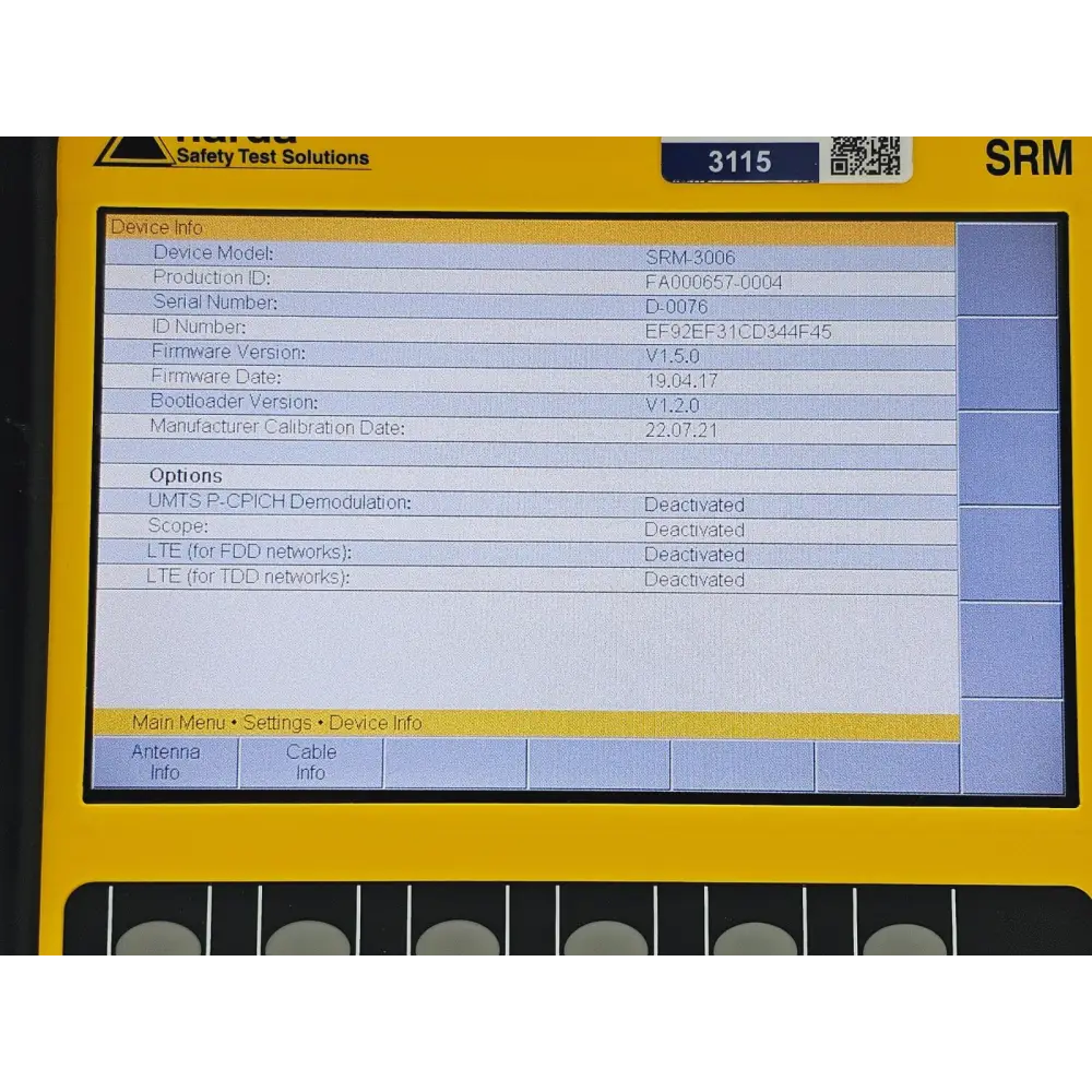 Narda SRM-3006 Selective Radiation Meter 3006/01 + 3501/03 Probe 27MHz - 3GHz