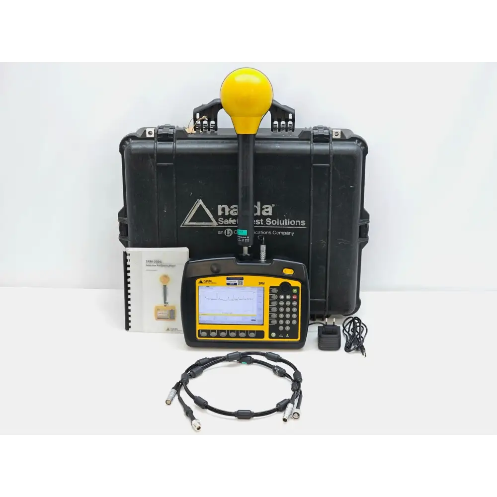 Narda SRM-3006 selective radiation meter full kit with 3501/03 antenna, RF cable, power adapter, manual and hard case