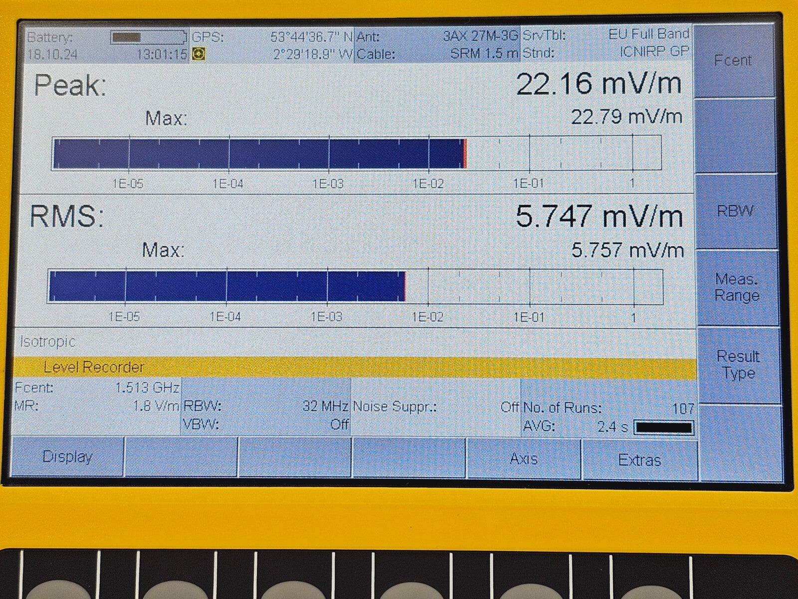 Narda SRM-3006 Selective Radiation Meter 3006/01 / 3501/03 Probe 27 MHz - 3 GHz