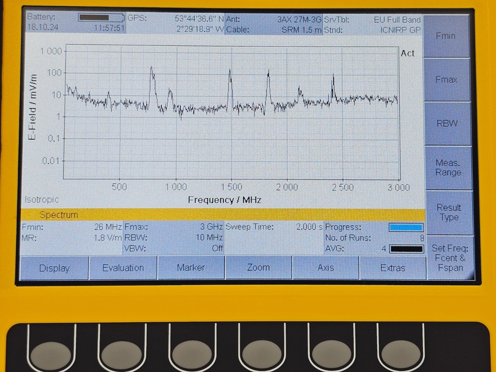 Narda SRM-3006 Selective Radiation Meter 3006/01 / 3501/03 Probe 27 MHz - 3 GHz