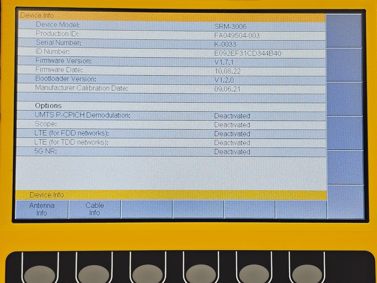 Narda SRM-3006 Selective Radiation Meter 3006/01 / 3501/03 Probe 27 MHz - 3 GHz