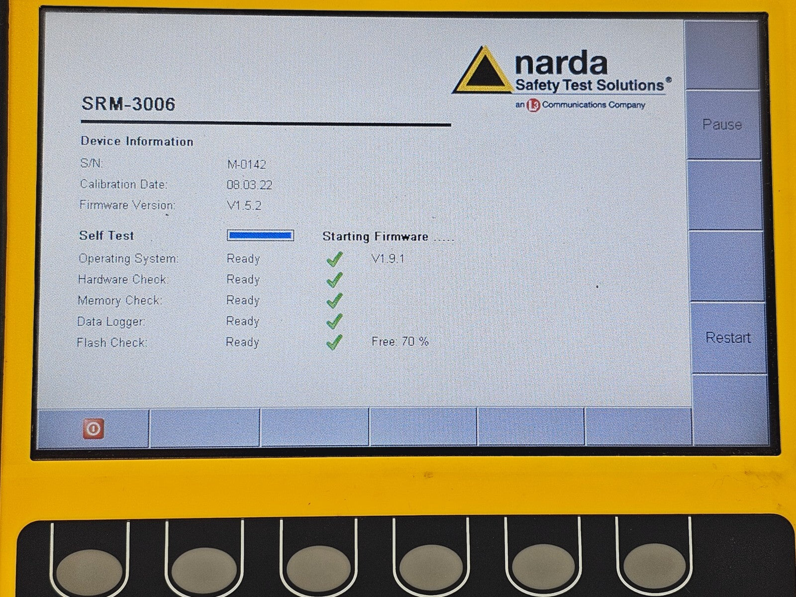 Narda SRM-3006 Selective Radiation Meter 3006/01 + 3501/03 Probe 27 MHz - 3 GHz