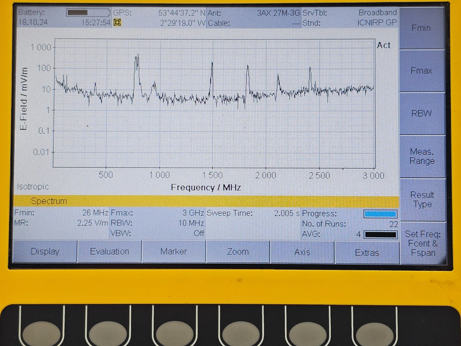 Narda SRM-3006 Selective Radiation Meter 3006/01 + 3501/03 Probe 27 MHz - 3 GHz