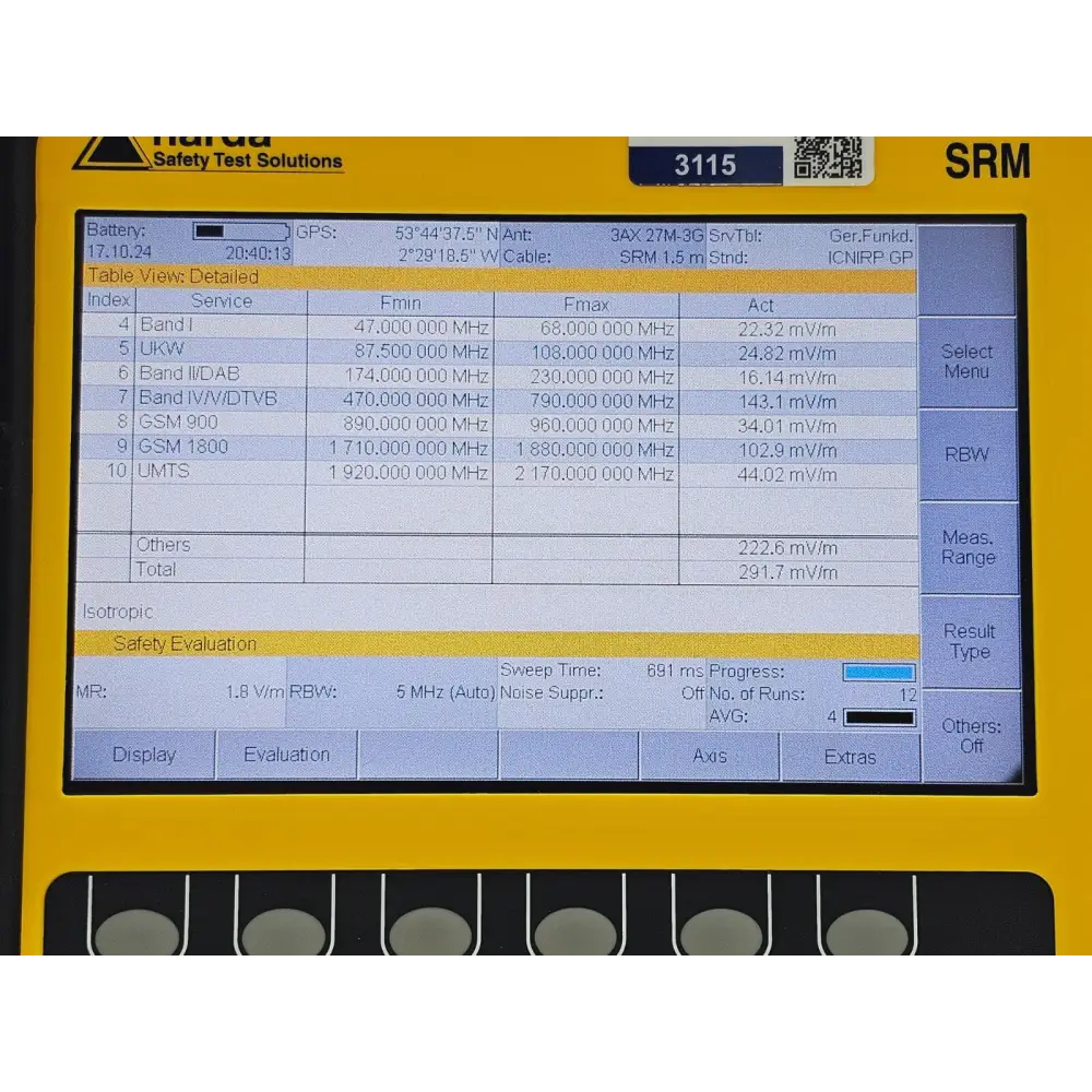 Narda SRM-3006 Selective Radiation Meter 3006/01 + 3501/03 Probe 27MHz - 3GHz