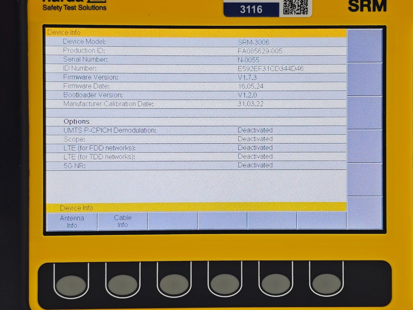 Narda SRM-3006 Selective Radiation Meter 3006/01 + 3501/03 Probe 27MHz - 3GHz .