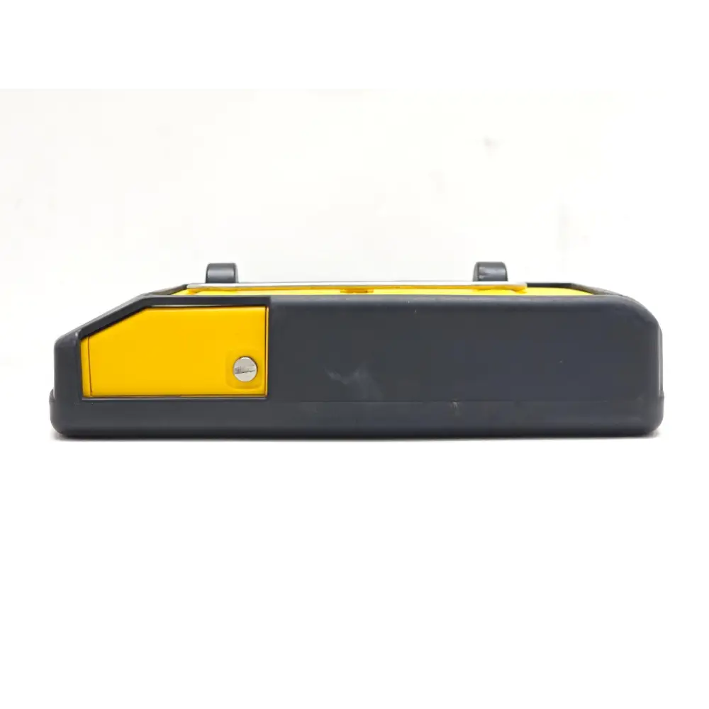 Narda SRM-3006 left side view showing battery compartment access panel with screw retention