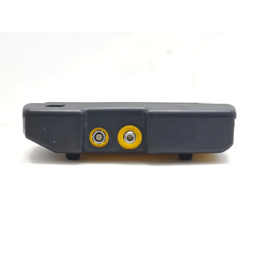 Narda SRM-3006 right side view showing yellow-ringed 12-pin antenna control and N-type RF connector ports