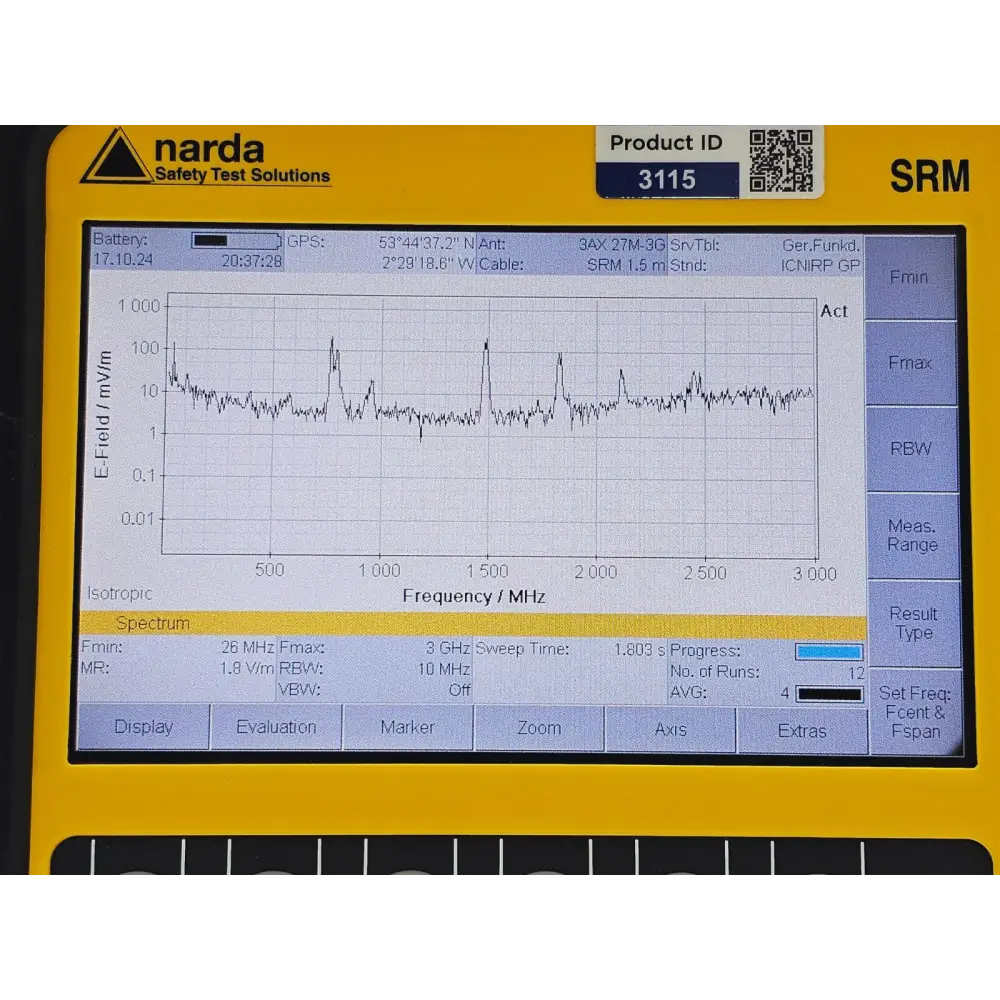 Narda SRM-3006 Selective Radiation Meter 3006/01 + 3501/03 Probe 27MHz - 3GHz